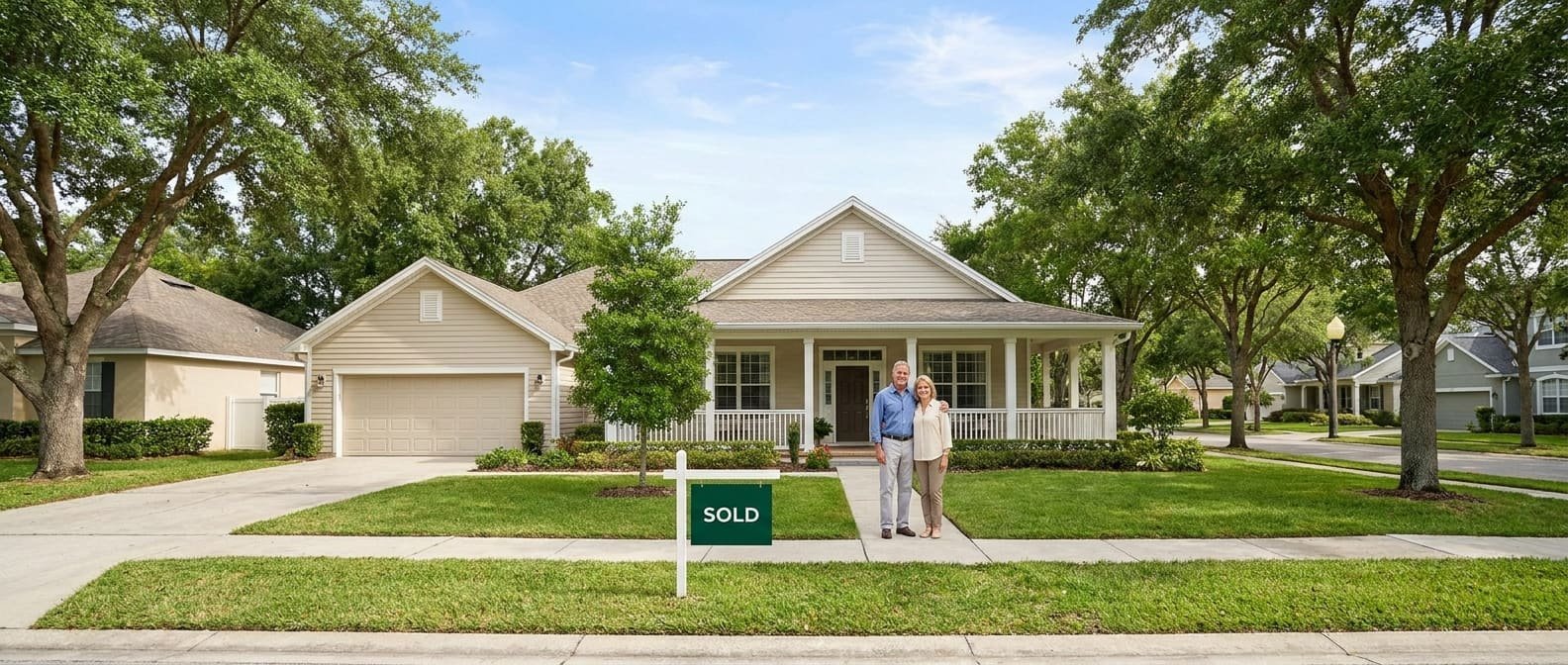 Address2Cash team member in a green branded polo discussing options with a North Carolina homeowner at her kitchen counter
